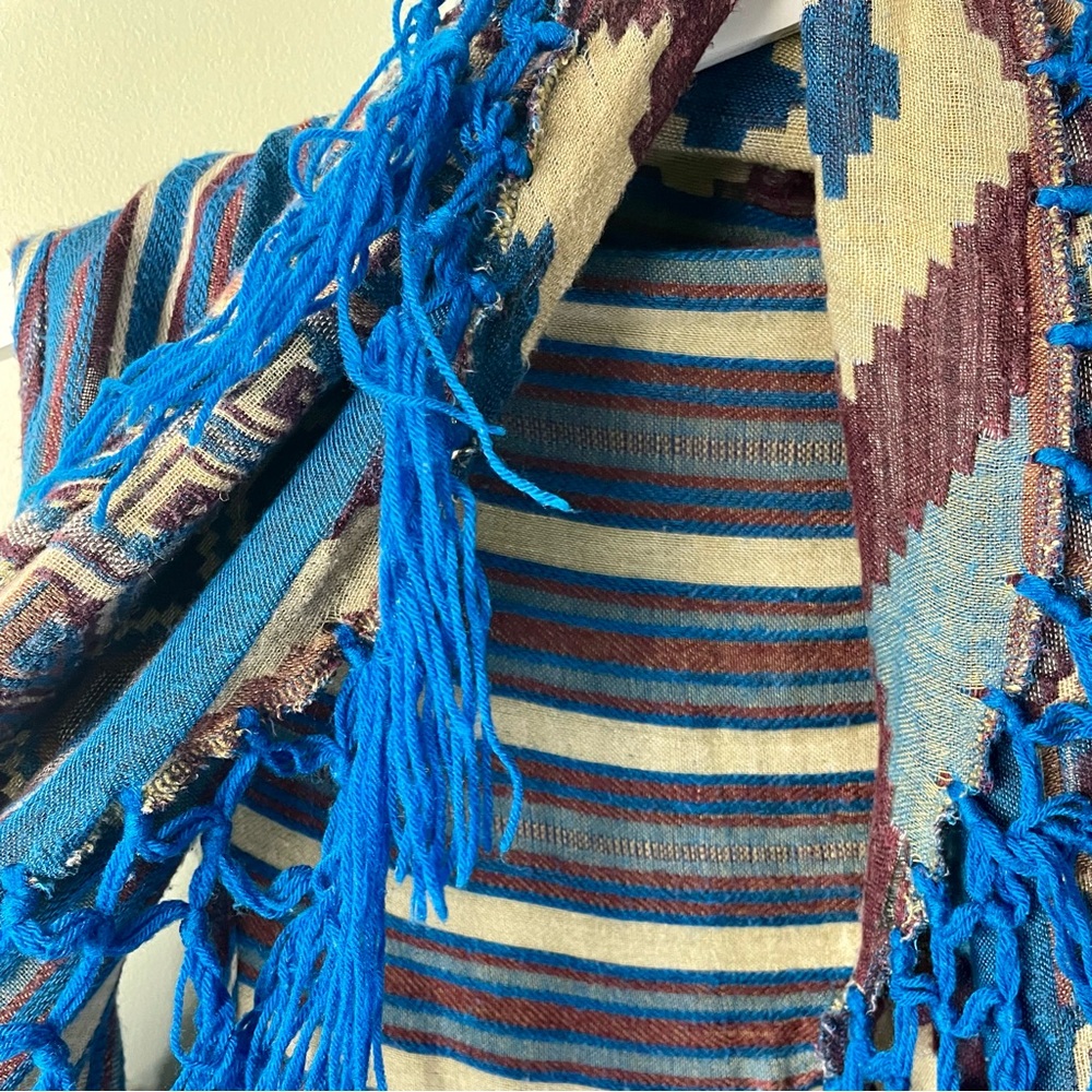 Free People Southwestern Shawl / Size L - Picture 9 of 14